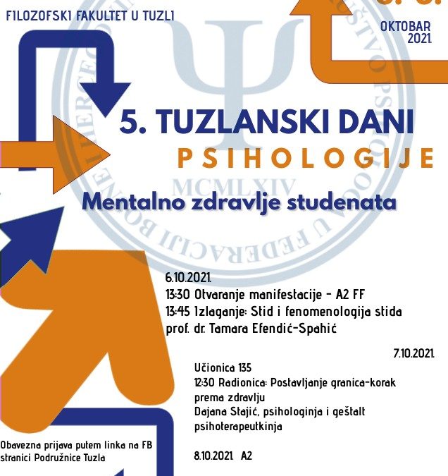 5. TUZLANSKI DANI PSIHOLOGIJE (FILOZOFSKI FAKULTET U TUZLI, 6.-8.10.2021.)
